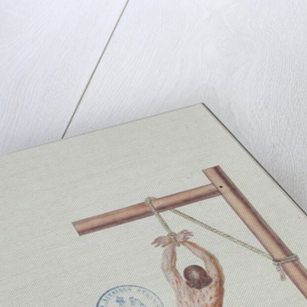 Punishment with a knout while being suspended from a rope by French School