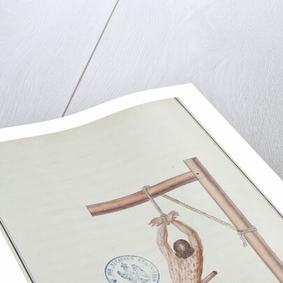 Punishment with a knout while being suspended from a rope by French School