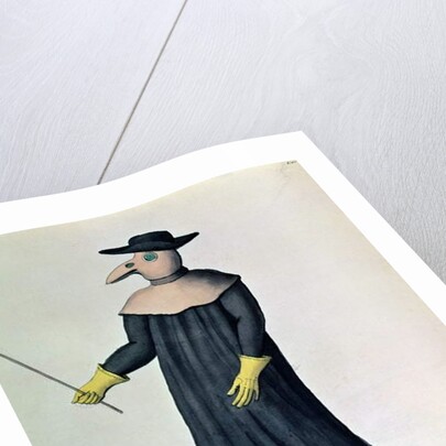 Costume designed to protect doctors from the plague, 1720 by French School