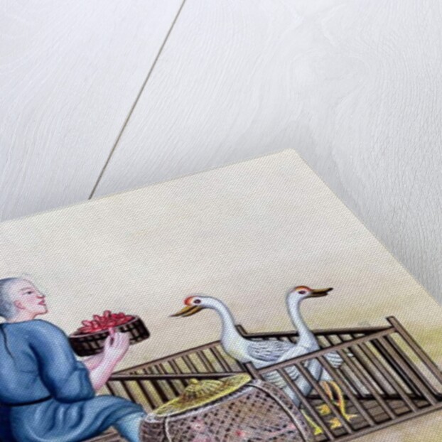 The Poultry Merchant, from a book on the street calls of Peking, c.1785 by French School