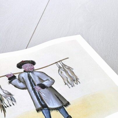 The Game Merchant, from a book on the street calls of Peking, c.1785 by French School