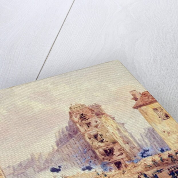 Barricade at Faubourg Saint-Antoine and the Death of General Negrier, 25th june 1848 by Gaspard Gobaut