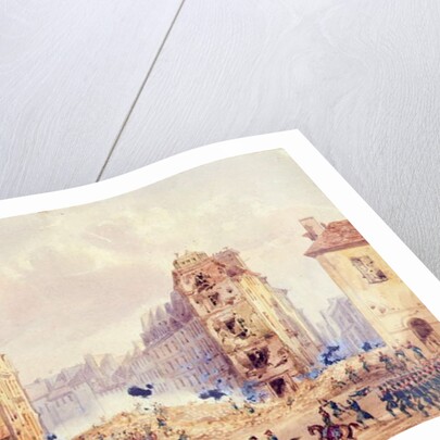 Barricade at Faubourg Saint-Antoine and the Death of General Negrier, 25th june 1848 by Gaspard Gobaut