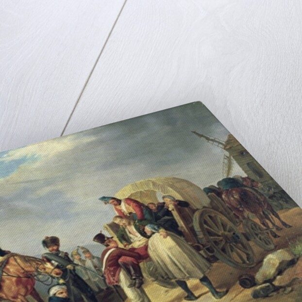 Transporting wounded soldiers during the Napoleonic wars by French School