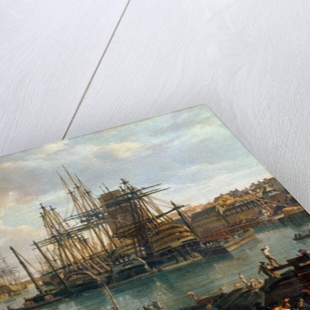 The Port of Brest with a view of shipping, 1794 by Jean-Francois Hue