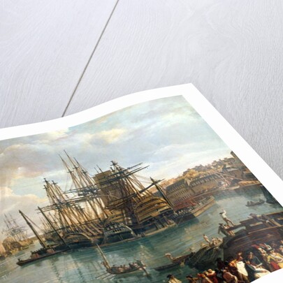 The Port of Brest with a view of shipping, 1794 by Jean-Francois Hue
