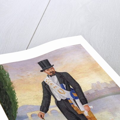 Portrait of Agricol Perdiguier known as 'Avignonais' standing on the banks of the river Rhone at Avignon, c.1860-65 by French School