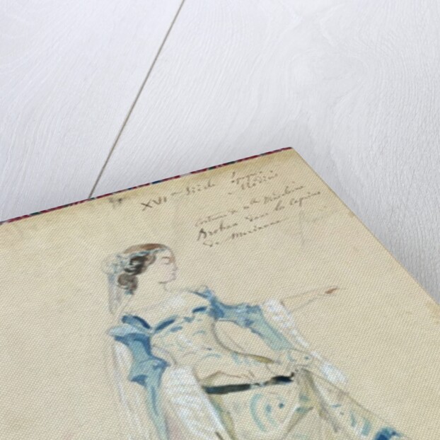 Costume design for Mlle Madeleine Brohant for the role of Marianne in 'Les Caprices de Marianne' by Alfred de Musset 1851 by Eugene Giraud