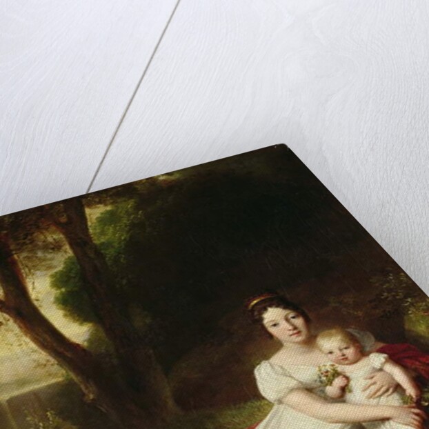 Hortense Eugenie de Beauharnais, Queen of Holland, with her son Charles Louis Napoleon Bonaparte, the future Napoleon III by Baron Antoine Jean Gros