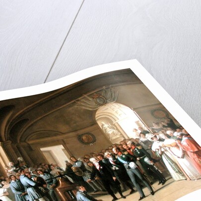 Tsar Alexander I visiting the Paris Hotel de La Monnaie on 25th May 1814, 1844 by Edouard Pingret