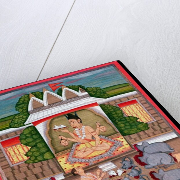 Animal sacrifice in honour of a deity by Indian School