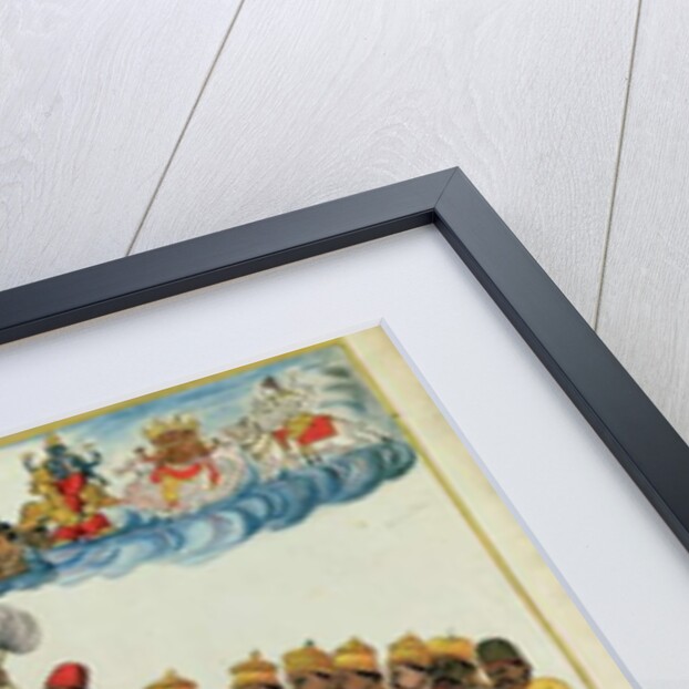 Indra, king of the gods, being anointed with soma by Indian School