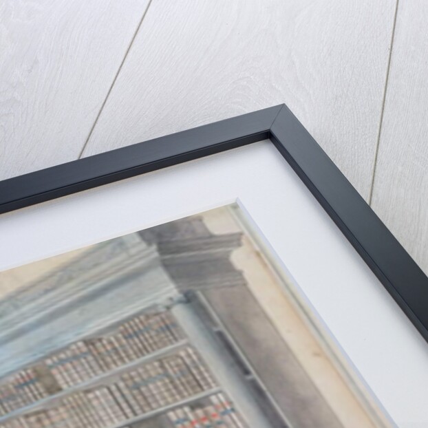 Gentleman reading in his library by French School