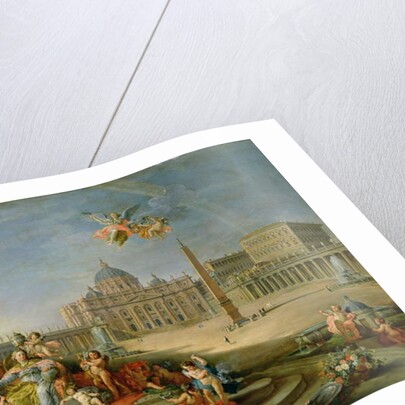 Piazza San Pietro, Rome with an allegory of the Triumph of the Papacy, 1757 by Giovanni Paolo Pannini or Panini