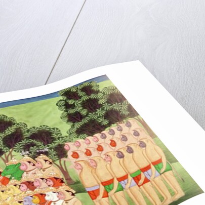 Lakshmana Consulting the Heads of the Monkey Armies by Indian School