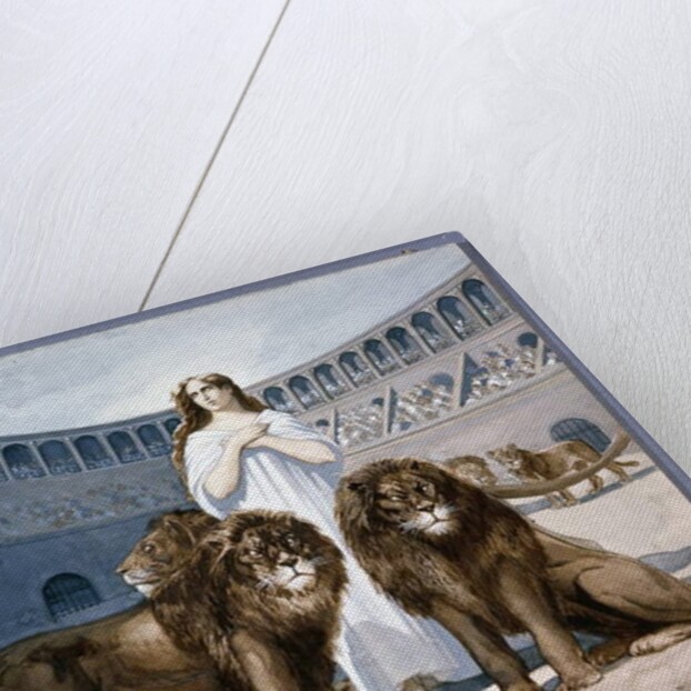 St. Blandina in the arena with lions by French School
