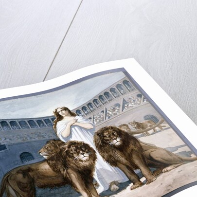 St. Blandina in the arena with lions by French School