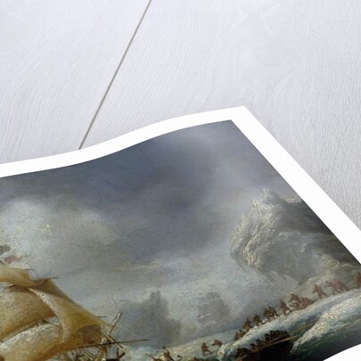 The Ship of Jules Dumont d'Urville Stuck in an Ice Floe in Antarctica by Ambroise-Louis Garneray