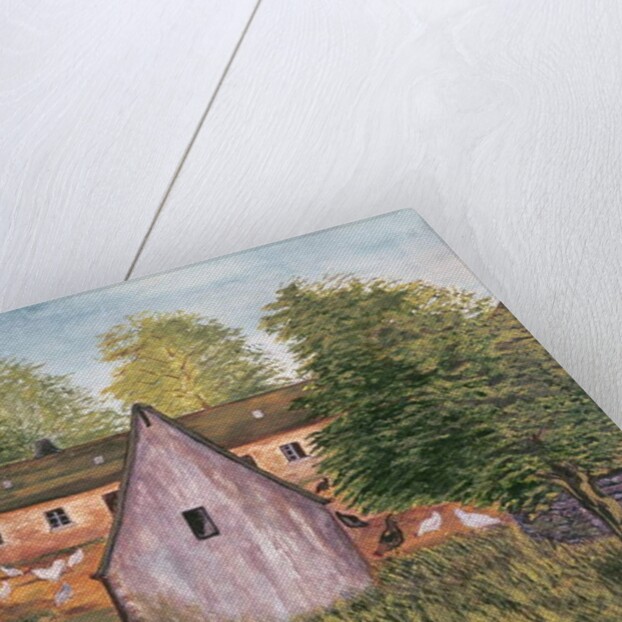 Farm and Farmyard in France, late 19th century (w/c on paper0 by French School