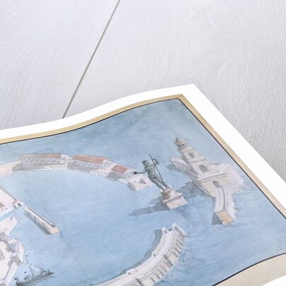 Reconstruction of the Roman port of Ostia, c.1850 by Andre Lenoir