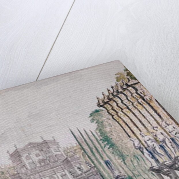 Set design of a palace for a theatre, c.1660-80 by French School