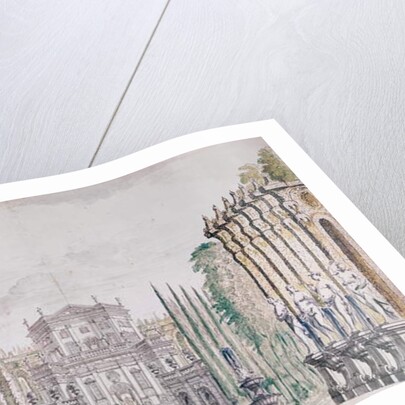 Set design of a palace for a theatre, c.1660-80 by French School