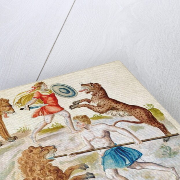 Gladiators fighting with animals by French School