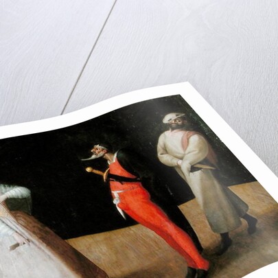 The Compagnia dei Comici Gelosi with Isabella Andreini depicted giving a performance in Paris by Hieronymus Francken