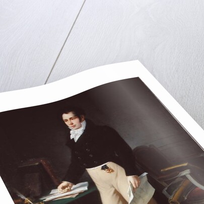 Portrait of a young man holding the 'Journal des Sourds-Muets et Aveugles', c.1830-40 by French School