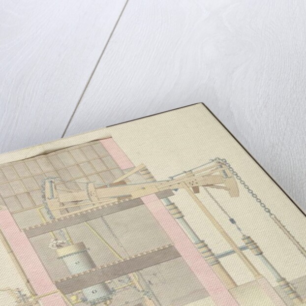 Cross-section of a steam machine to extract water from mines, c.1760 by French School