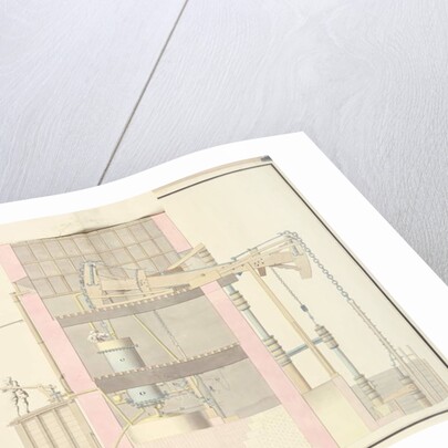 Cross-section of a steam machine to extract water from mines, c.1760 by French School