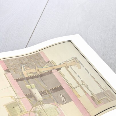 Cross-section of a steam machine to extract water from mines, c.1760 by French School