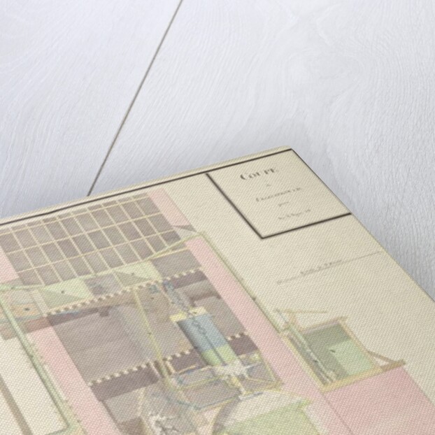 Cross-section of a steam machine to raise water from mines, c.1760 by French School