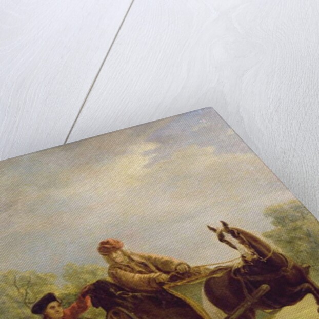 Voltaire in a cabriolet at Ferney by Jean Huber