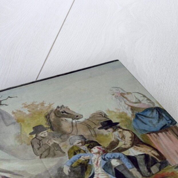 The death of Francois Pilatre de Rozier near Boulogne on 15th June 1785 after trying to cross the Channel in a Mongolfiere balloon by French School