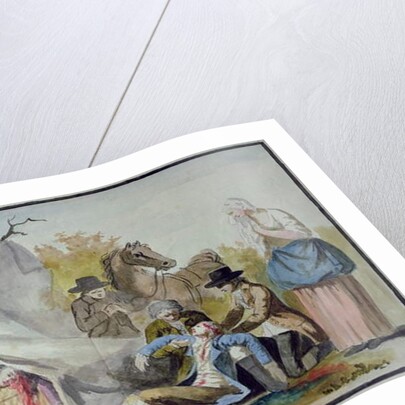 The death of Francois Pilatre de Rozier near Boulogne on 15th June 1785 after trying to cross the Channel in a Mongolfiere balloon by French School