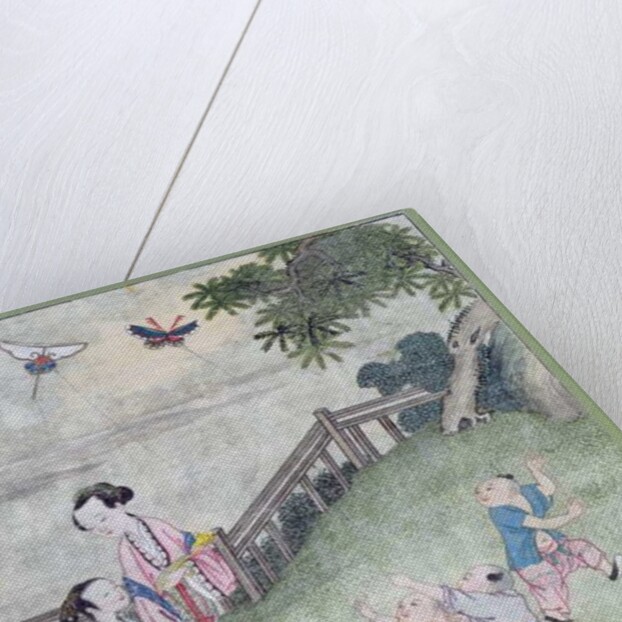Children playing with kites by School Chinese