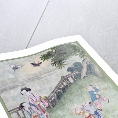 Children playing with kites by School Chinese
