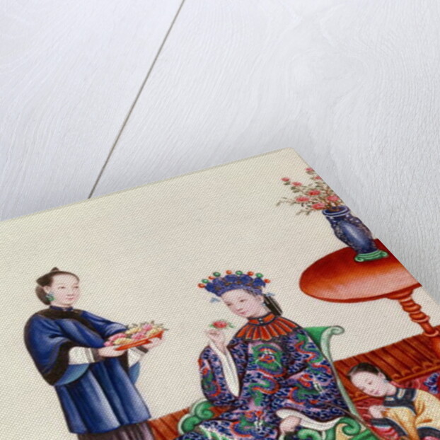 Elegant Chinese lady smelling a flower by School Chinese