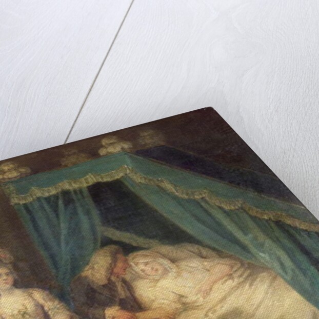 Bedside visit by the doctor by French School