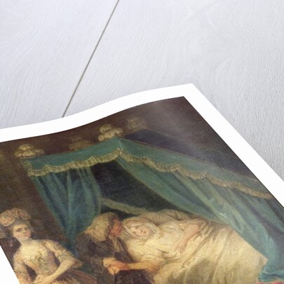 Bedside visit by the doctor by French School