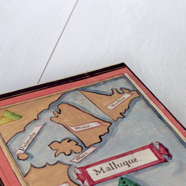 Ms 24224 Fol.73v Map of the Spice Islands from an account of the Voyage of Ferdinand Magellan by French School