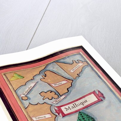 Ms 24224 Fol.73v Map of the Spice Islands from an account of the Voyage of Ferdinand Magellan by French School