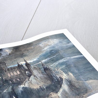 Set design for a production of Hamlet at the Comedie Francaise, 1884 by French School