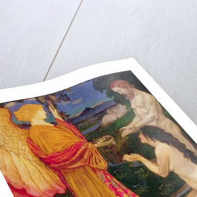 The Angel offering the fruits of the Garden of Eden to Adam and Eve by John Byam Liston Shaw