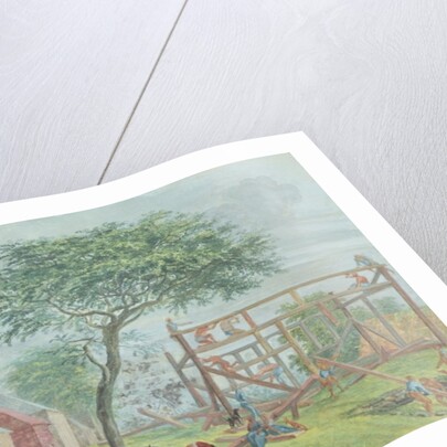 Building a house on the Ile de la Reunion, c.1810-15 by Jean-Joseph Patu de Rosemont