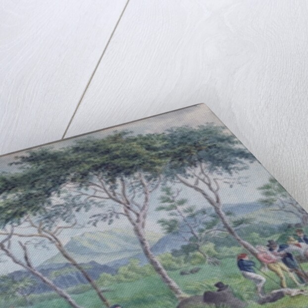 Herd of cattle with cowherds near the river on the east of the Ile de la Reunion, October 1812 by Jean-Joseph Patu de Rosemont