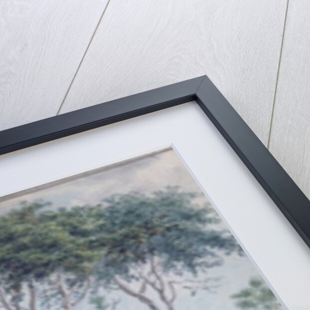 Herd of cattle with cowherds near the river on the east of the Ile de la Reunion, October 1812 by Jean-Joseph Patu de Rosemont