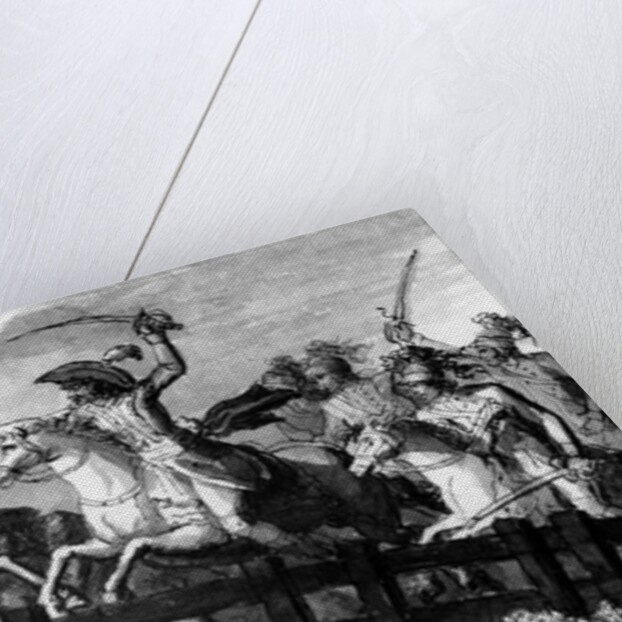 General Alexandre Dumas, the 'Horatius Cocles of the Tyrol'. killing single-handedly three Austrian opponents on the Clausen Bridge in 1797, c.1797 by French School