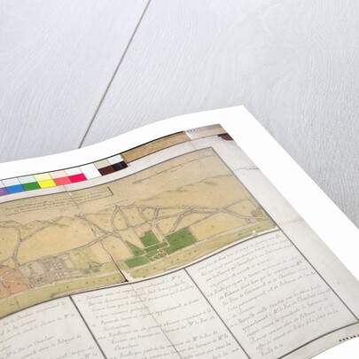 Map showing the Chateau de Puteaux, 1722 by French School